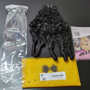 18 Inch 3C4A Spiral End Quick Weave Burmese Curly 1 Bundle Human Hair Black